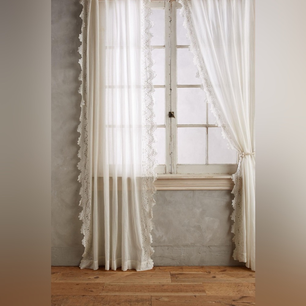 ❌SOLD❌Anthropologie Eyelet-trimmed Curtain Pair